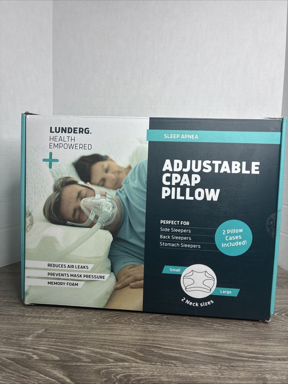 Lunderg CPAP Pillow for SideSleepers Inc 2 Pillowcases -Adjustable Memory Foam
